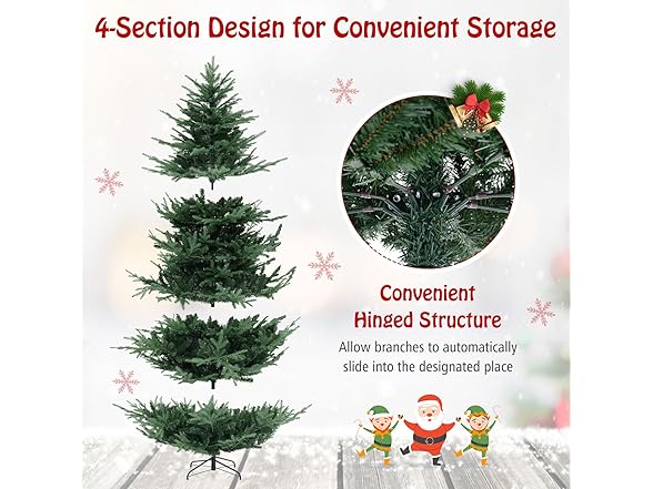 Goplus 8ft Pre-lit Artificial Christmas Tree