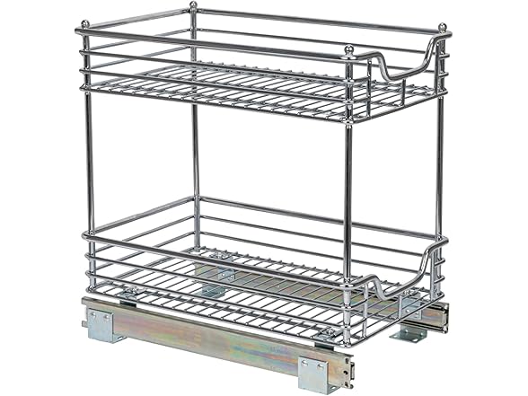  Steel 2-Tier Sliding Under Sink Cabinet Organizer