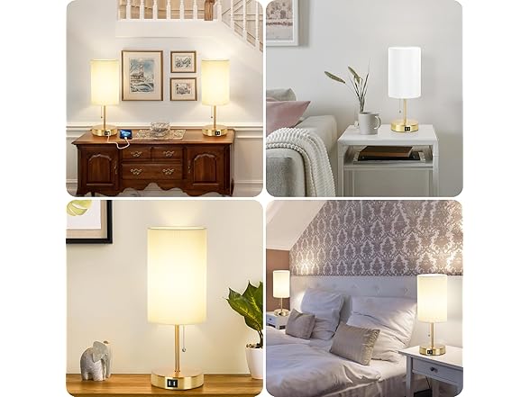 Lakumu 2 Sets Table Lamps with 2 USB