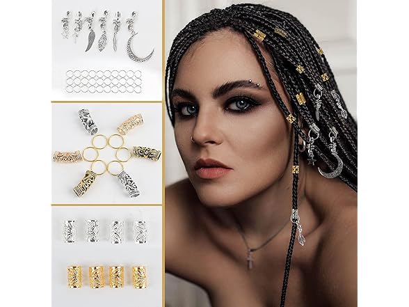 Nafaboig 180PCS Dreadlock Accessories