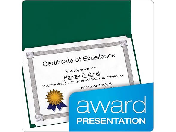 Oxford Green Certificate Holders, 25Pk