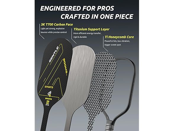 3K Raw T700 Carbon Fiber Pickleball Paddle