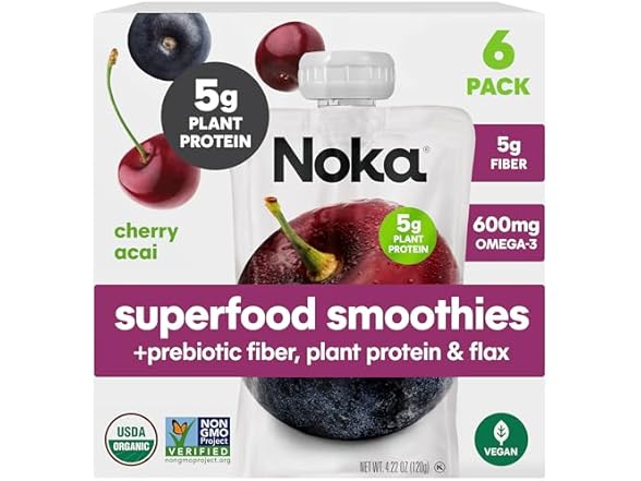 Noka Cherry Smoothies 4.22oz (6pk)