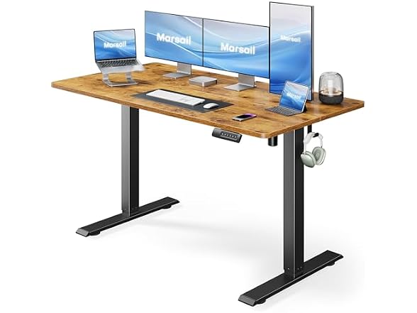 Marsail Electric Standing Desk, Adjustable, 55x24"