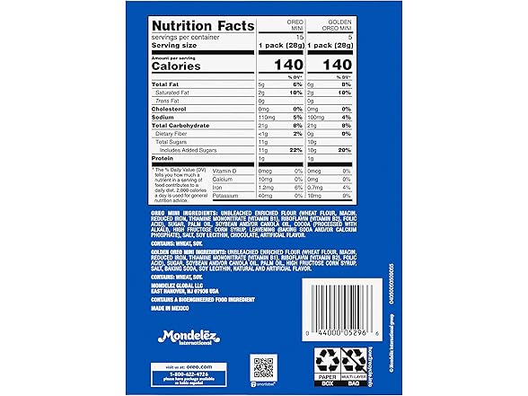 Oreo Mini Mix Sandwich Cookies Variety Pack, 20PK
