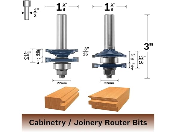 Bosch 85625MC 2 pc. Ogee Stile and Rail Bit Set