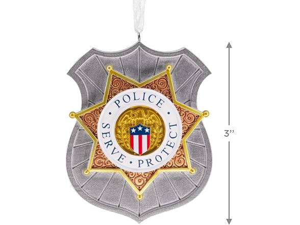 Hallmark Christmas Ornament, Police Badg - Gallery 4