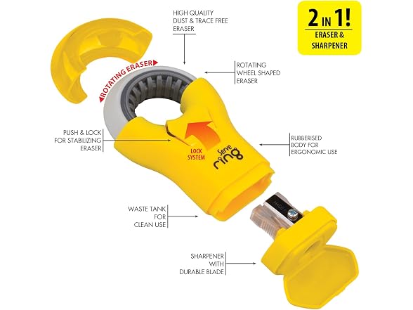 Serve Ring Eraser & Sharpener