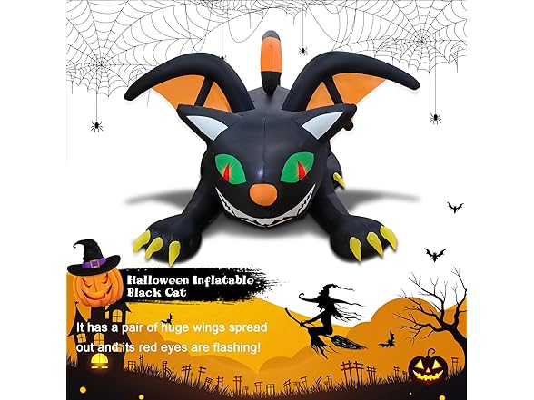 6FT Halloween Inflatables Black Cat