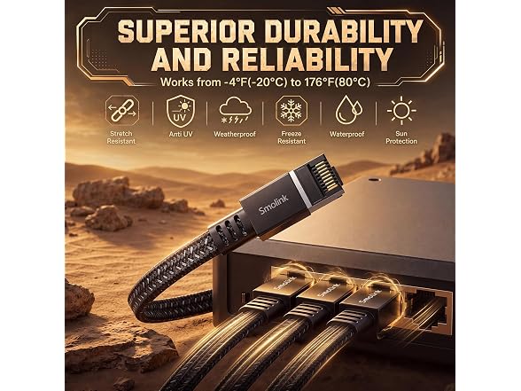 Smolink 25ft Cat 8 Ethernet Cable