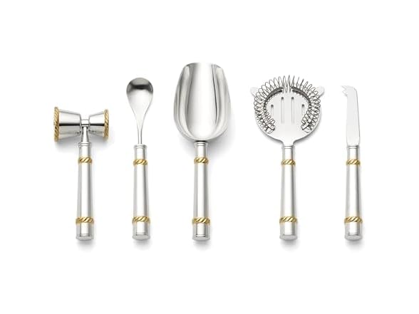 Reed and Barton Roseland 5-Piece Bar Tool Set