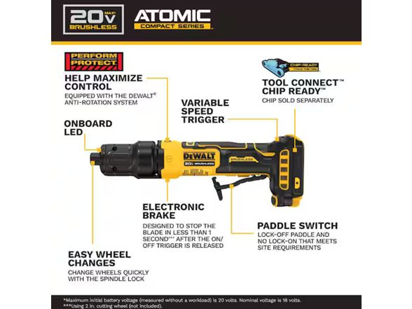 Dewalt DCG420B ATOMIC 20V MAX Cordless Die Grinder