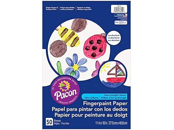 Pacon Finger Paint Paper, 11" x 16", White