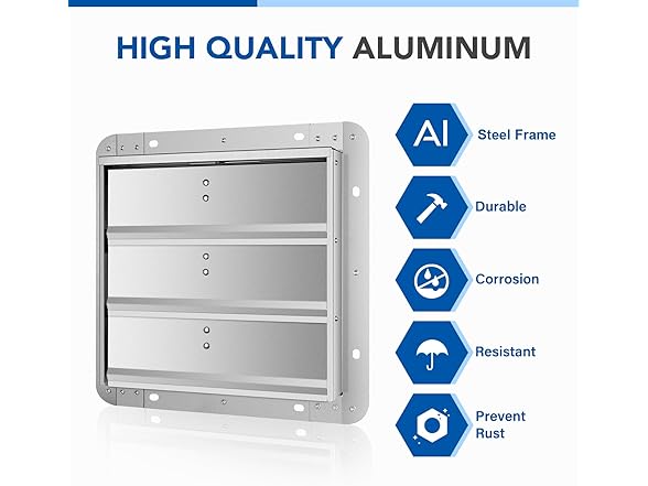 iPower 20" Square Aluminum Automatic Shutter Vent