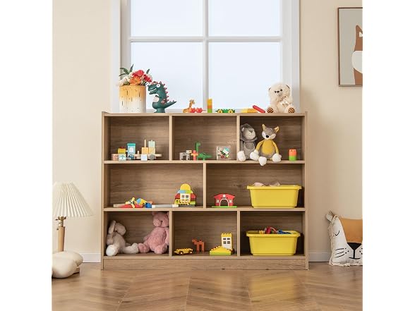 HOMGX Kids Montessori Shelf, 8-Cube Wooden Organizer
