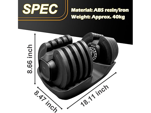 BodyTech Quick adjustable dumbbell set 88lbs