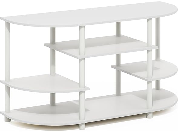 Furinno Jaya TV Entertainment Center, Wh/Wh