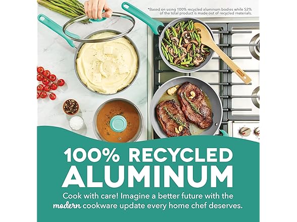 Dash Dream Green Recycled Aluminum Cookware Set