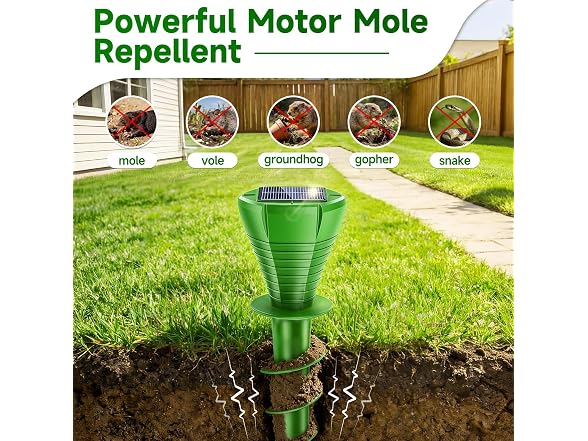 TWONION Solar Powered Mole Repellent