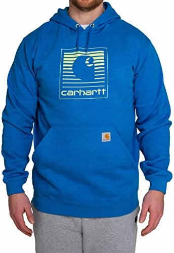 Carhartt Men's Loose Fit Midweight Graphic Sweatshirt, Marine Blue Heather, X-Small
