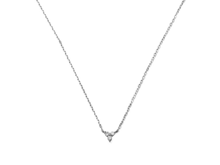 PAJURE MCN8747W-14LBDIA 16" with 2" extender 14k Gold Diamond Triplet Necklace White Gold