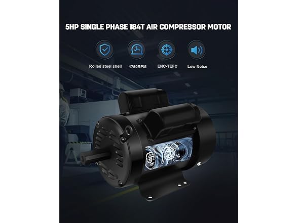 FAHKNS 5HP Electric Motor 1750 RPM