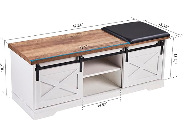 dainslef 2-Tier Entryway Shoe Bench White