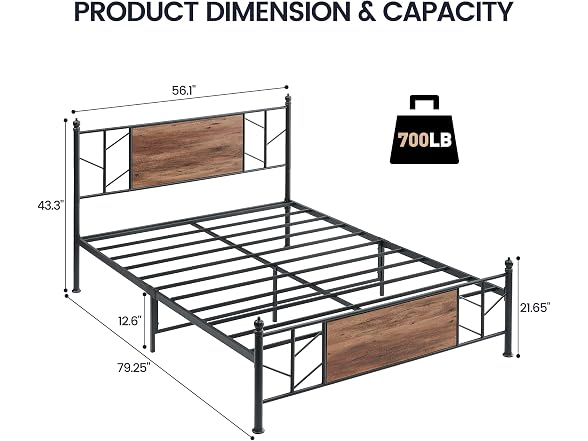 IDEALHOUSE 13" Full Bed, Industrial