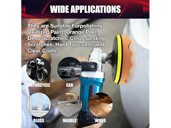 7PCS 7” Buffing and Polishing Pad Kit