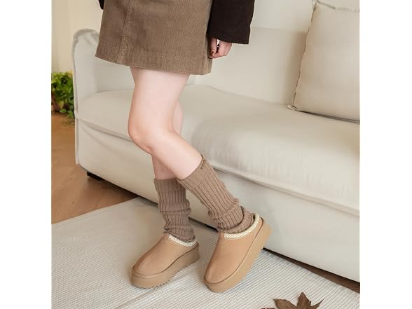 XIXITIAO Suede Leather Platform Slippers