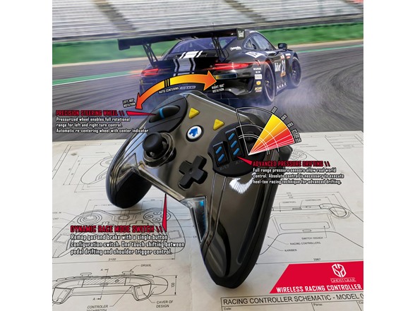GHOST GEAR Wireless Racing Controller (Black/White)