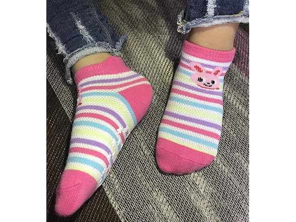 12 Pairs Toddler Girl Grip Socks 3-5 Years