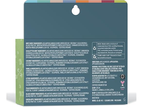 Cliganic Organic Lip Balm Set