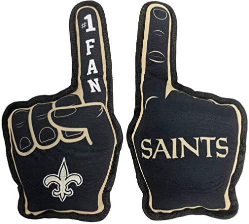 NFL New Orleans Saints #1 FAN TOY for DOGS & CATS. BEST TOUGH PET TOY with inner SQUEAKER