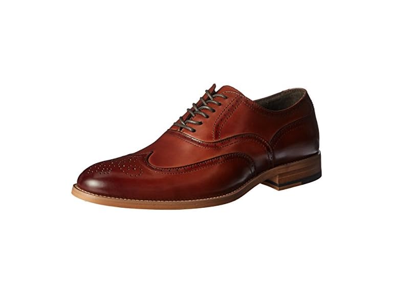 STACY ADAMS Dunbar Wingtip Oxford Men's Shoes Cognac Size 9