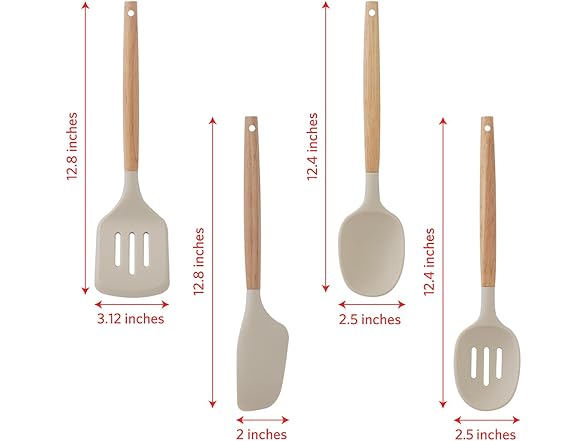 Glad Silicone Kitchen Utensils Set, 8pcs Beige