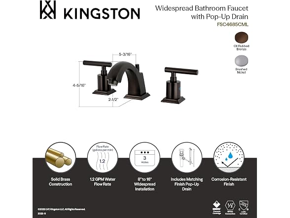 Kingston Brass Manhattan Widespread Bathroom