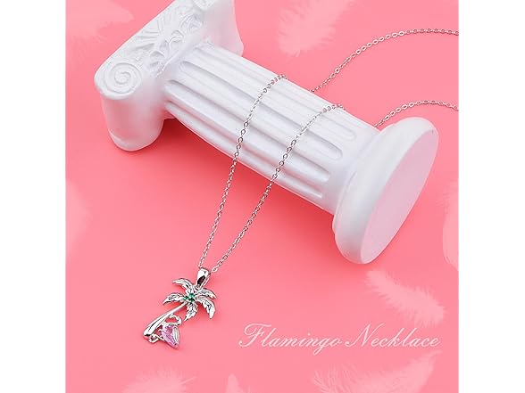 AGNURCADE Necklace Tropical Tree Flamingo