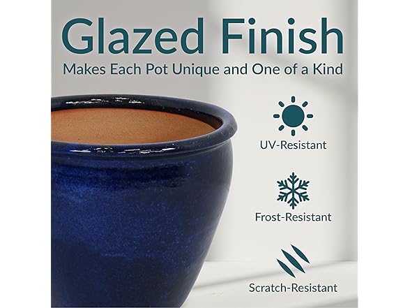 Sunnydaze Large Ceramic Plant Pot 14.5"