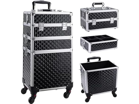 Kusport Women's Cosmetic Hardside Expandable Luggage