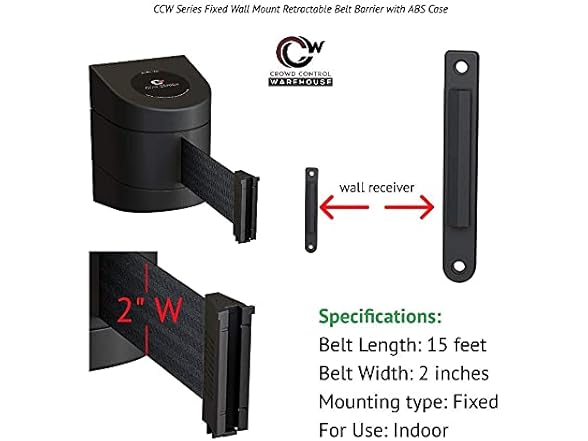 CCW Wall Mount Retractable Belt Barrier