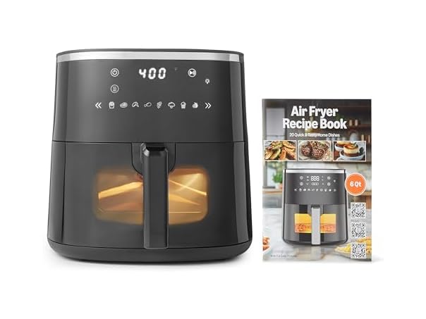 $42.99, Was $90, 52% Off! Amazon Basics 6-Quart Digital Air Fryer 1550W, Black dealfomo