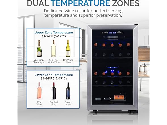 Newair Dual Zone Wine Fridge - 28 Bottles