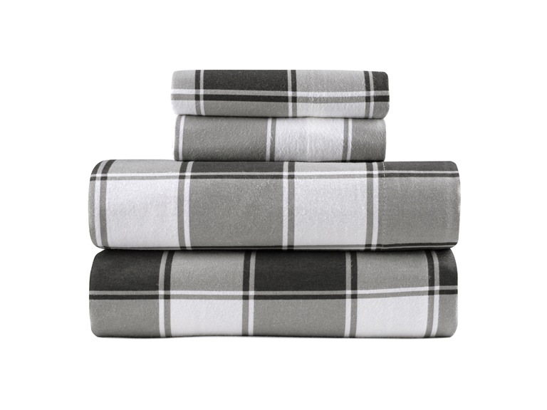 100% Turkish Cotton Plaid Flannel Sheet Set - Gallery 24