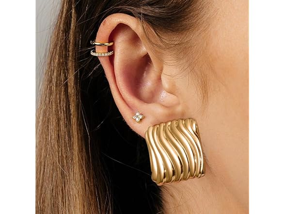 CyxenNova Big Chunky Gold Earring