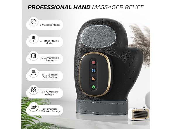 WUX Hand Massager with Heat 3 Modes Arthritis