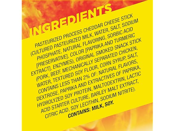 10CT Slim Jim Beef 'N Cheese Smoked Meat Sticks, Original