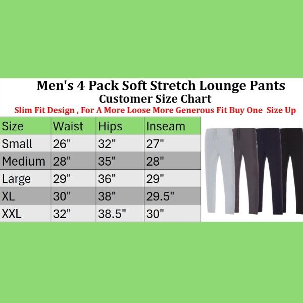 4Pk Asst Mens Butter Soft Lounge Pants - Gallery 14