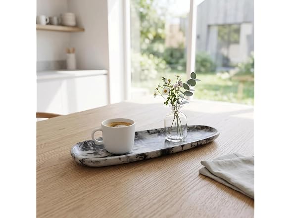 Natural Marble Vanity Tray, 16.6"x4.6"