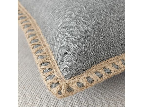 Set of 2 Burlap Linen Pillow Covers